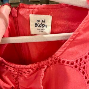 Mini Boden Sz 7/8 coral pink dress sz 7/8